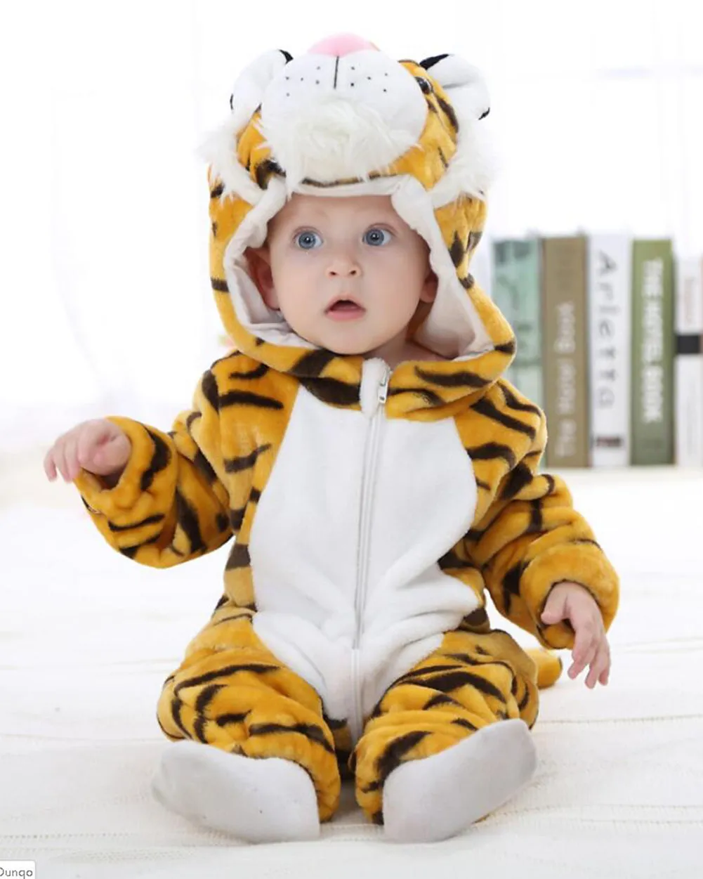 Newborn Baby Cartoon Animals Winter Bunting Bodysuit Warm Hooded Romper Jumpsuit