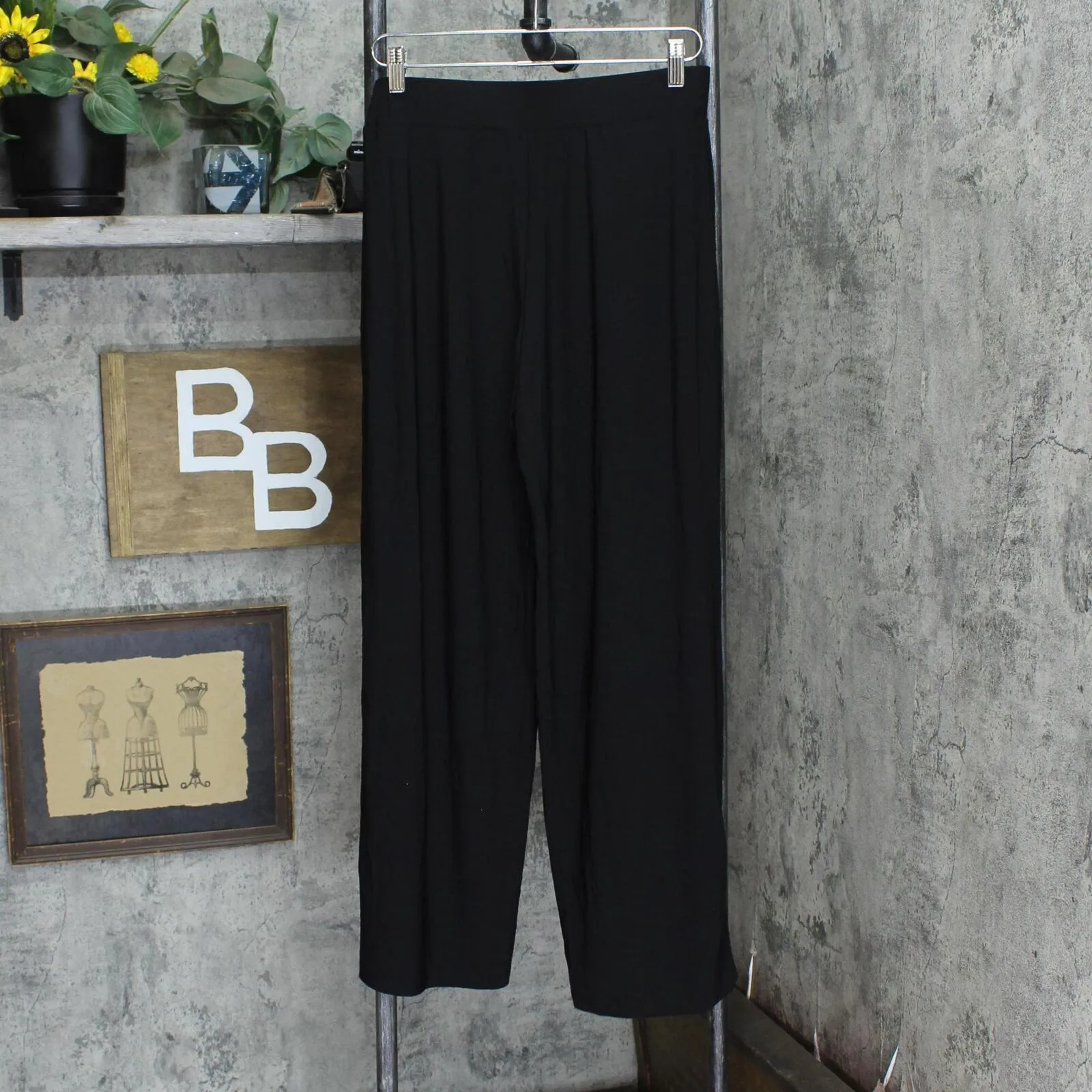 Ny Collection Womens Petites Wide Leg Pull On Palazzo Pants PQIP0025 Black PM