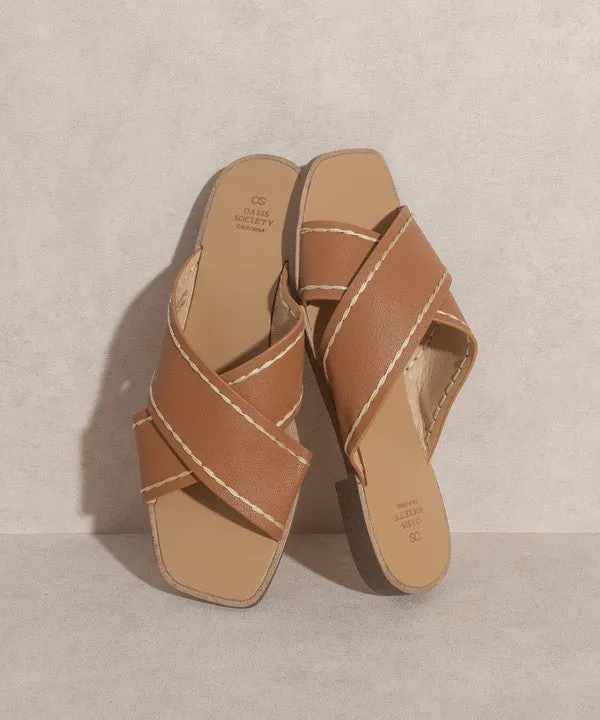 OASIS SOCIETY Stella - Criss Cross Brown Sandal