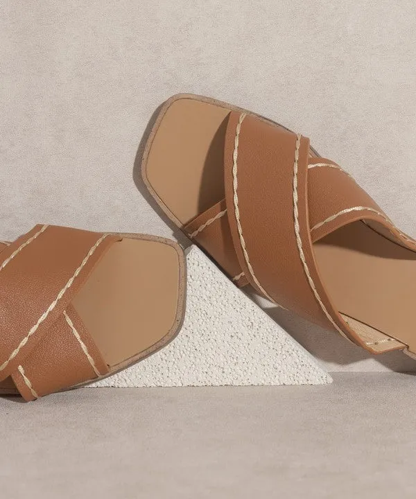 OASIS SOCIETY Stella - Criss Cross Brown Sandal