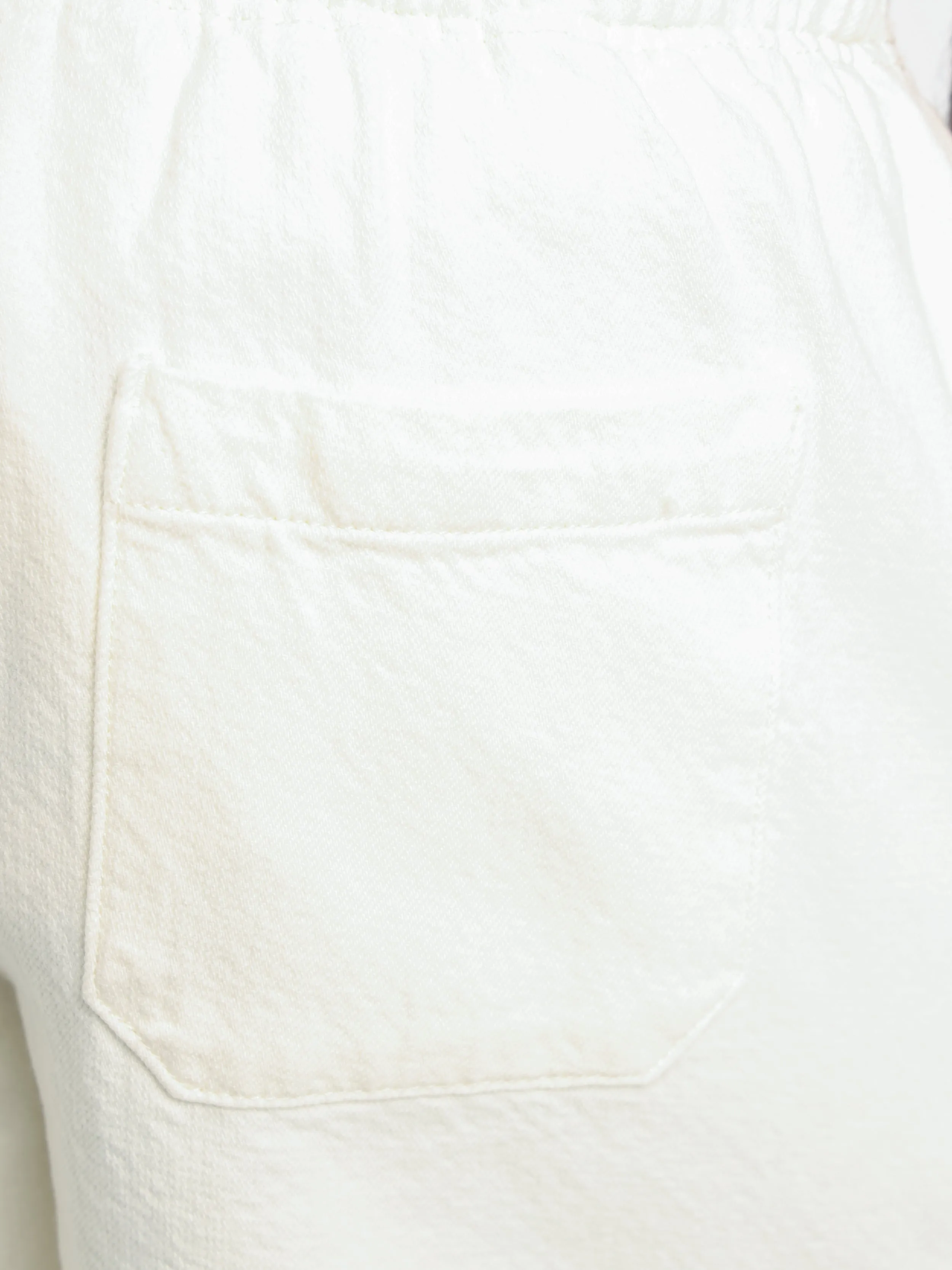 Off White Textured Terry Shorts