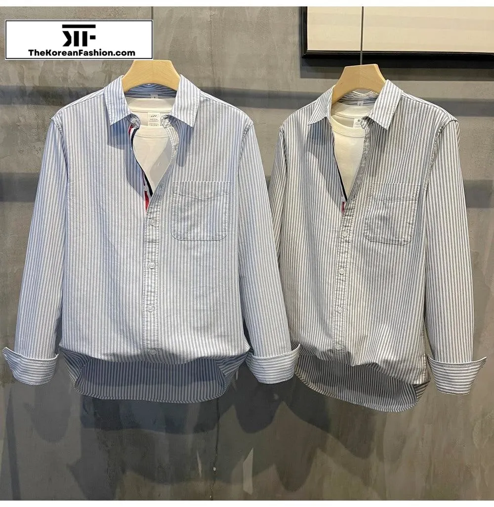 Oxford Button Down Stripe Shirts
