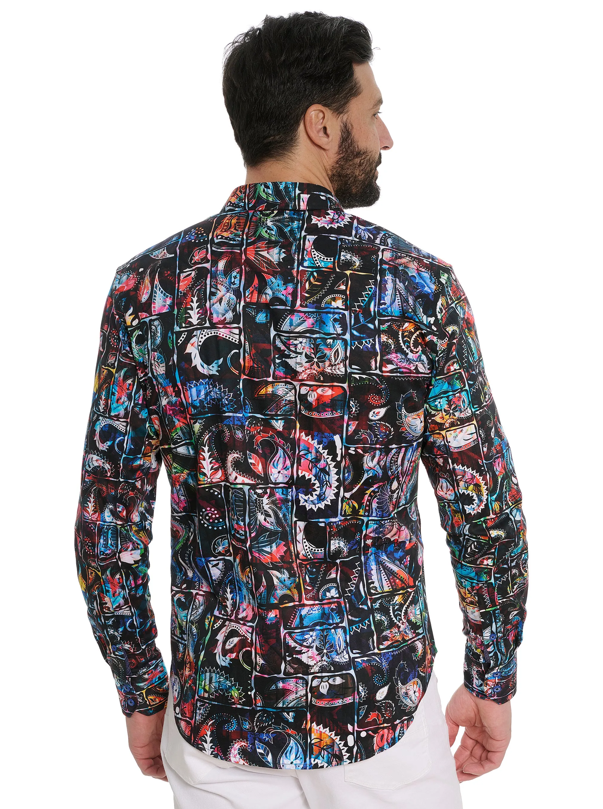 PAISLEY BRICKS LONG SLEEVE BUTTON DOWN SHIRT
