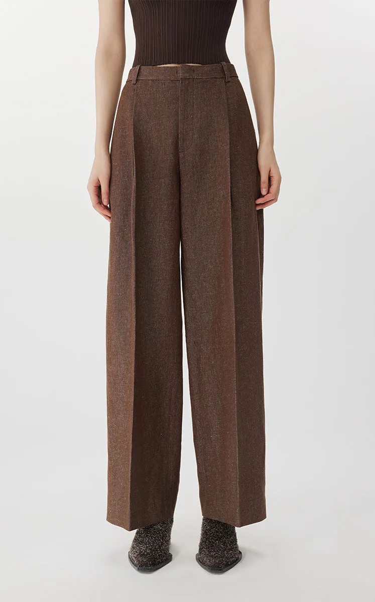 Pants / JNBY Cotton-Linen Wide-Leg Pants