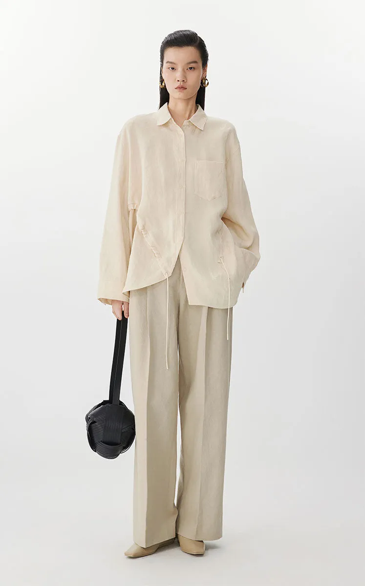 Pants / JNBY Cotton-Linen Wide-Leg Pants