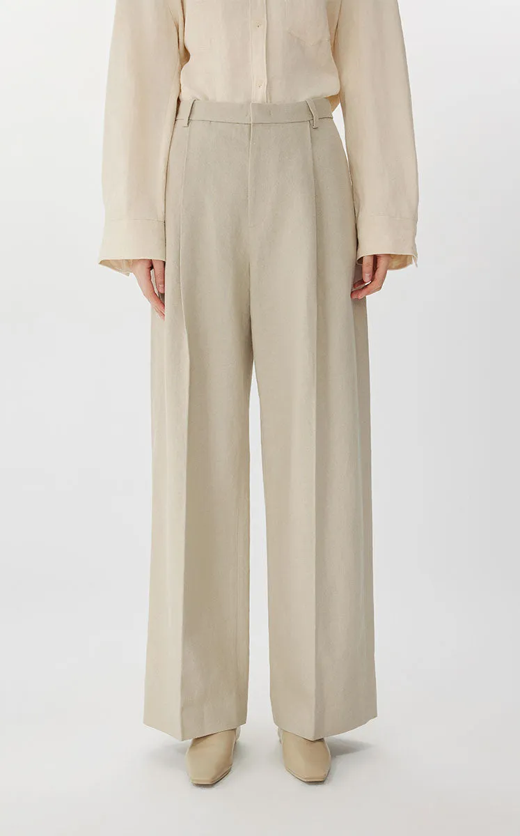Pants / JNBY Cotton-Linen Wide-Leg Pants
