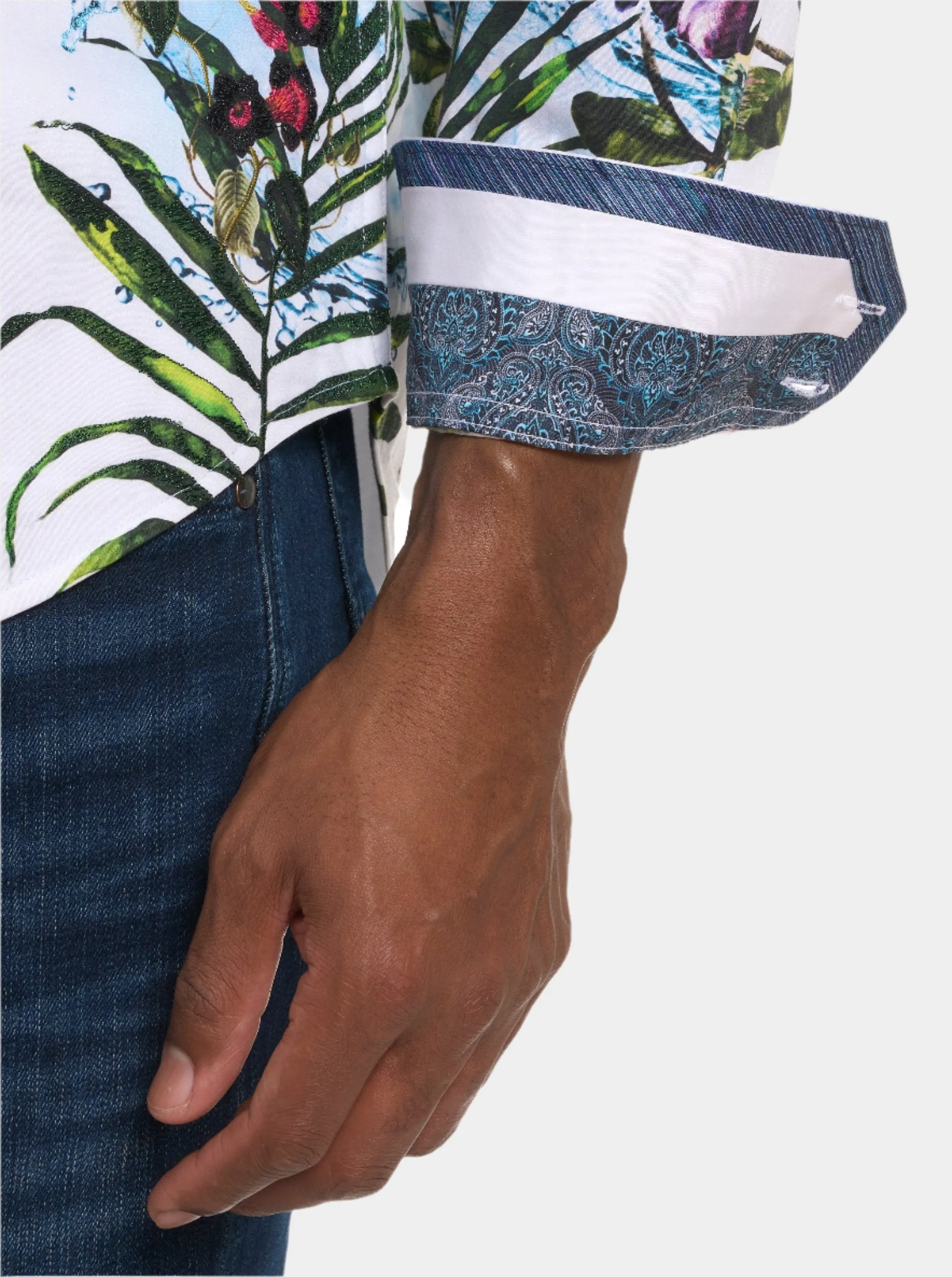 PARTY GARDEN LONG SLEEVE BUTTON DOWN SHIRT