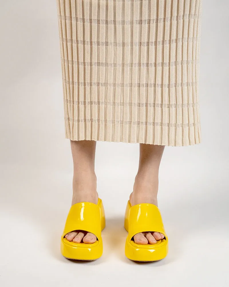 Patent Leather Sexy Wedge High Heel Platform Sandals