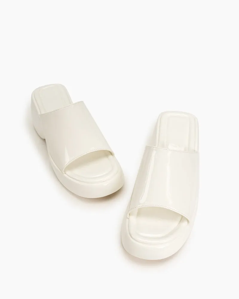 Patent Leather Sexy Wedge High Heel Platform Sandals