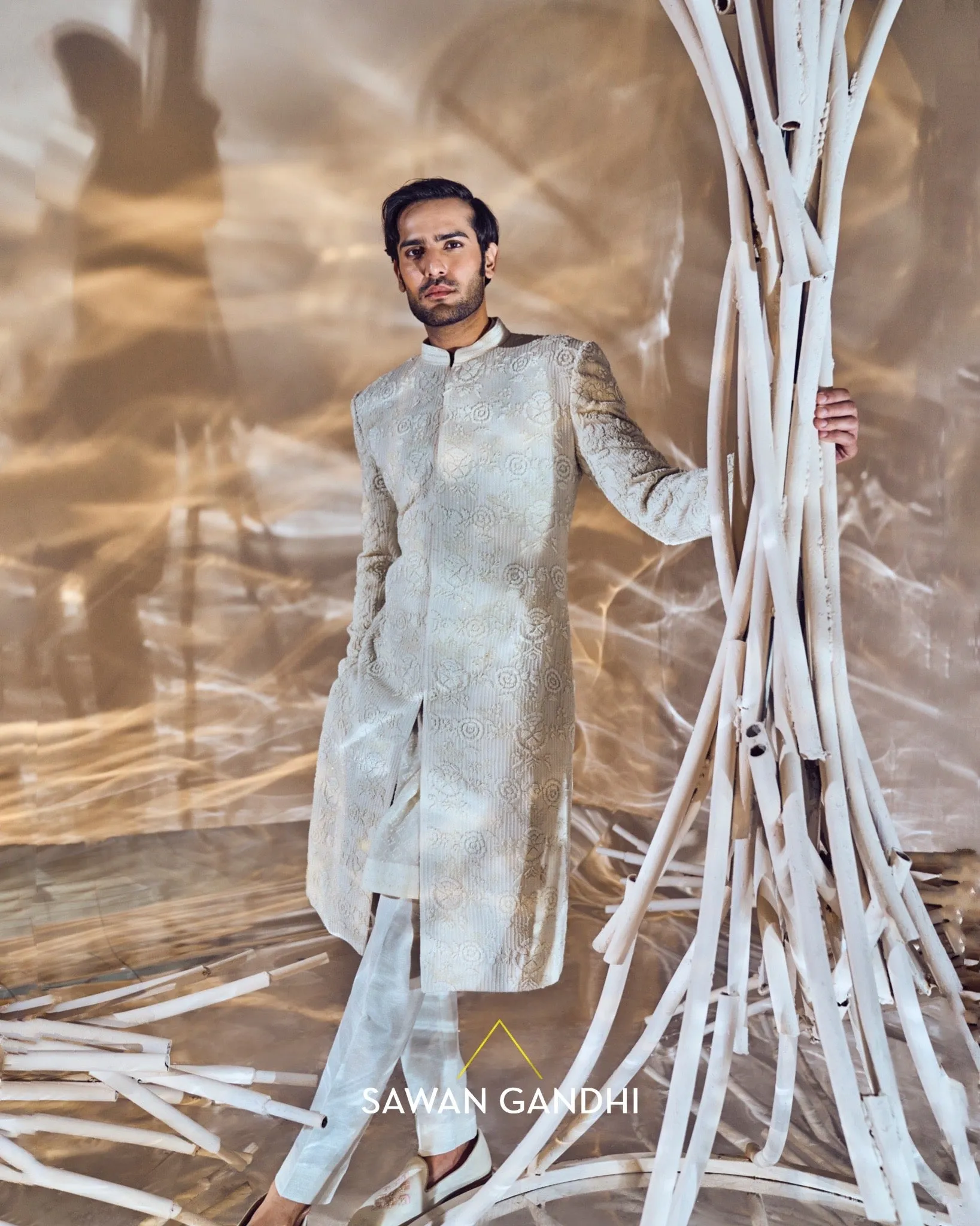 Pearl work sherwani