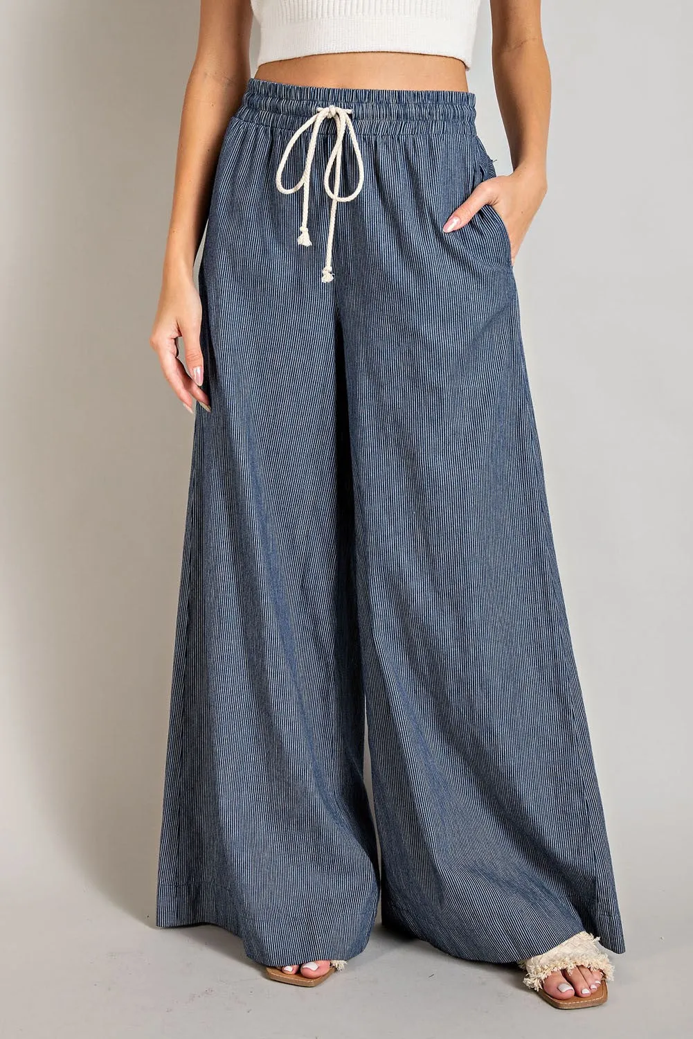 Pin Stripe Wide Leg Pants * on sale