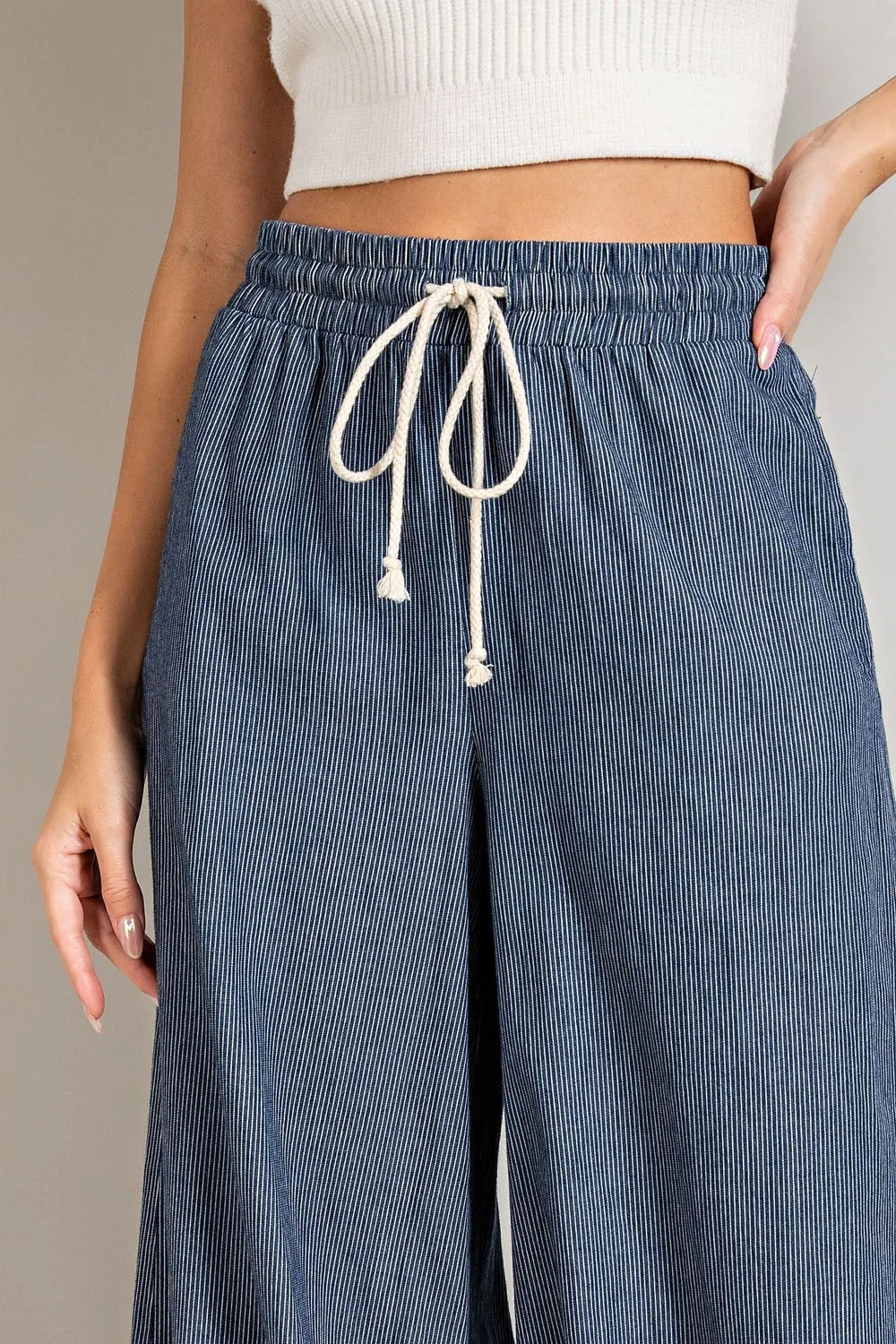 Pin Stripe Wide Leg Pants * on sale