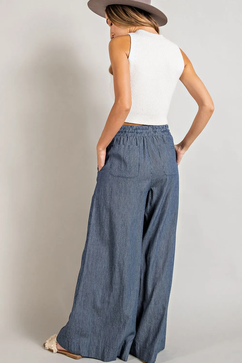 Pin Stripe Wide Leg Pants * on sale
