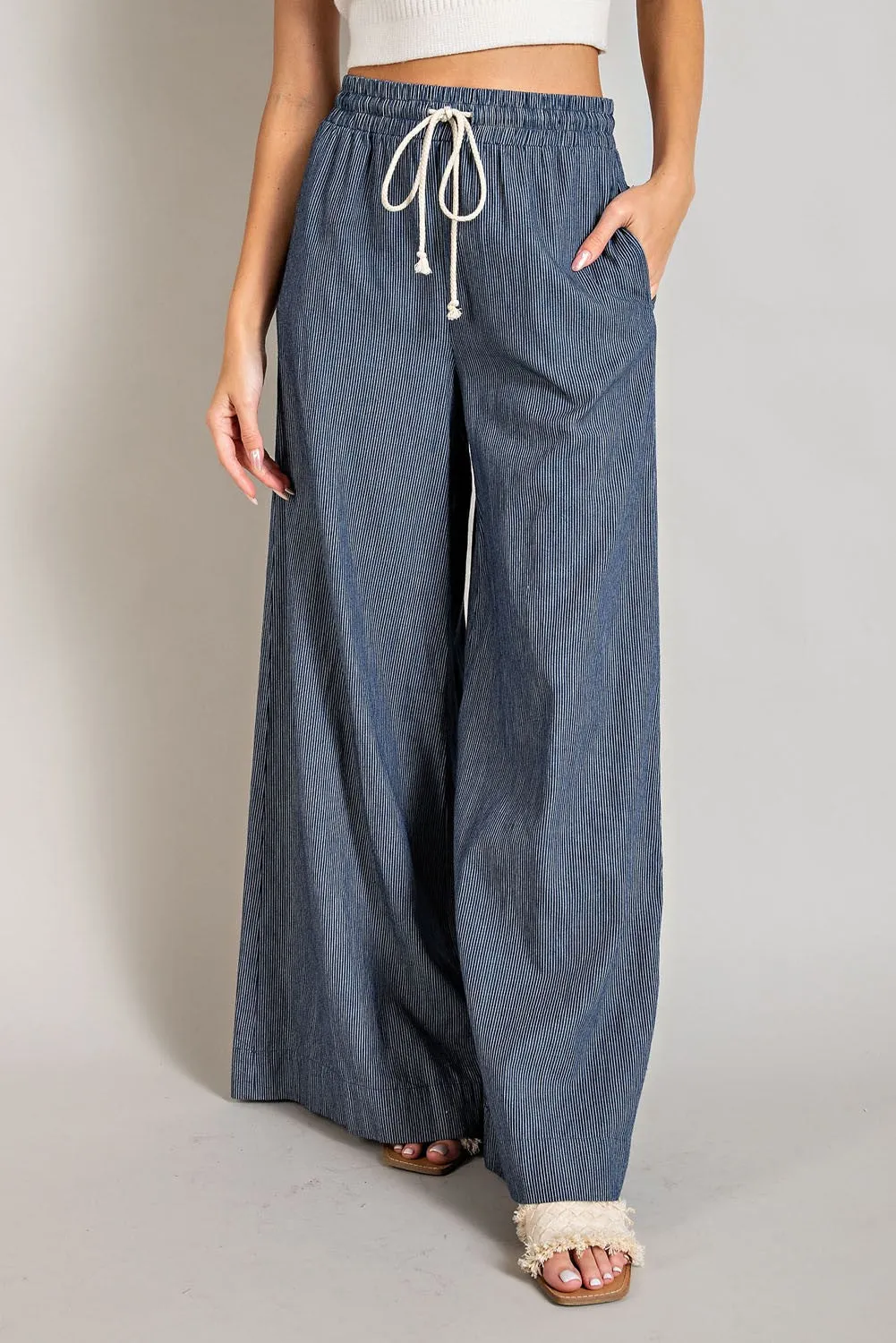 Pin Stripe Wide Leg Pants * on sale