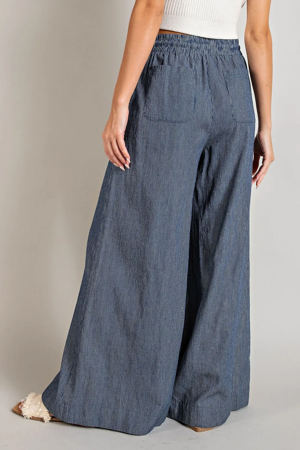 Pin Stripe Wide Leg Pants * on sale