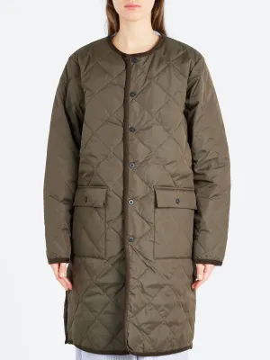 Piping Crew Neck Long Down Coat