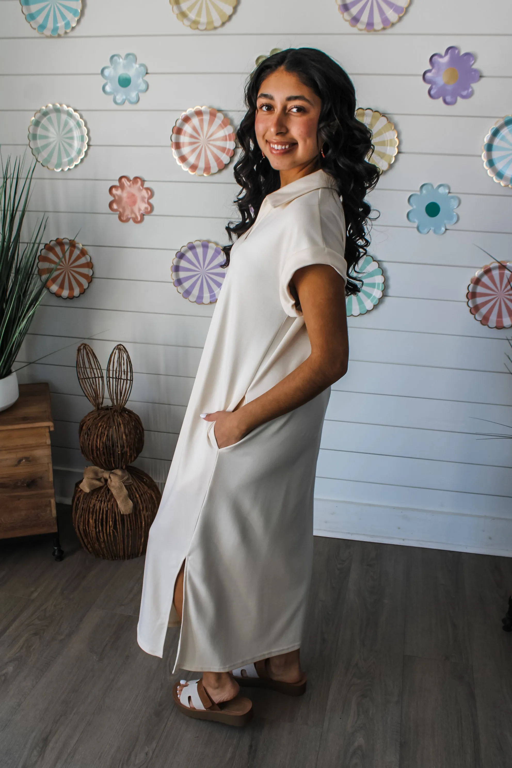 Places To Be Pocket Dress • Cream