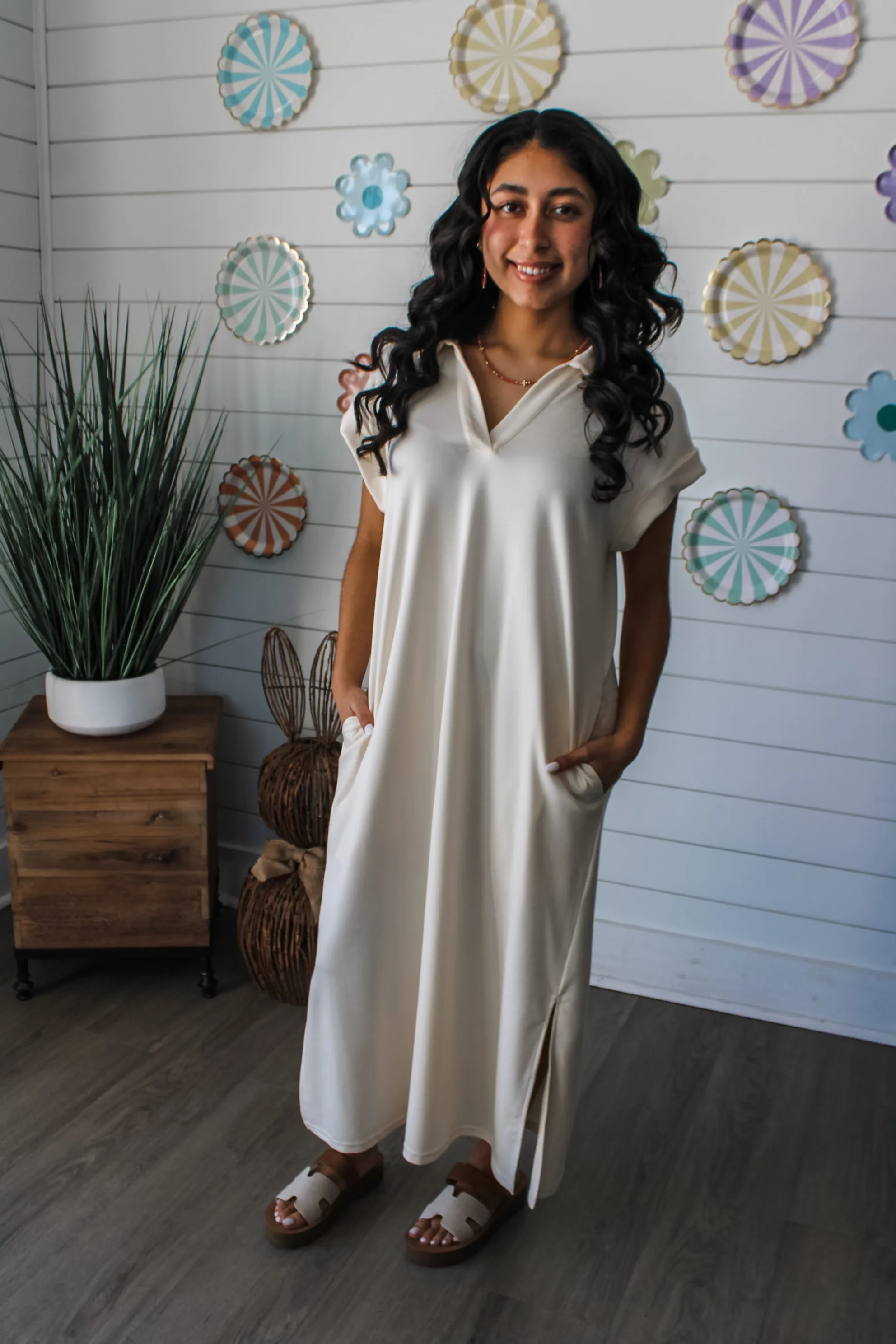 Places To Be Pocket Dress • Cream