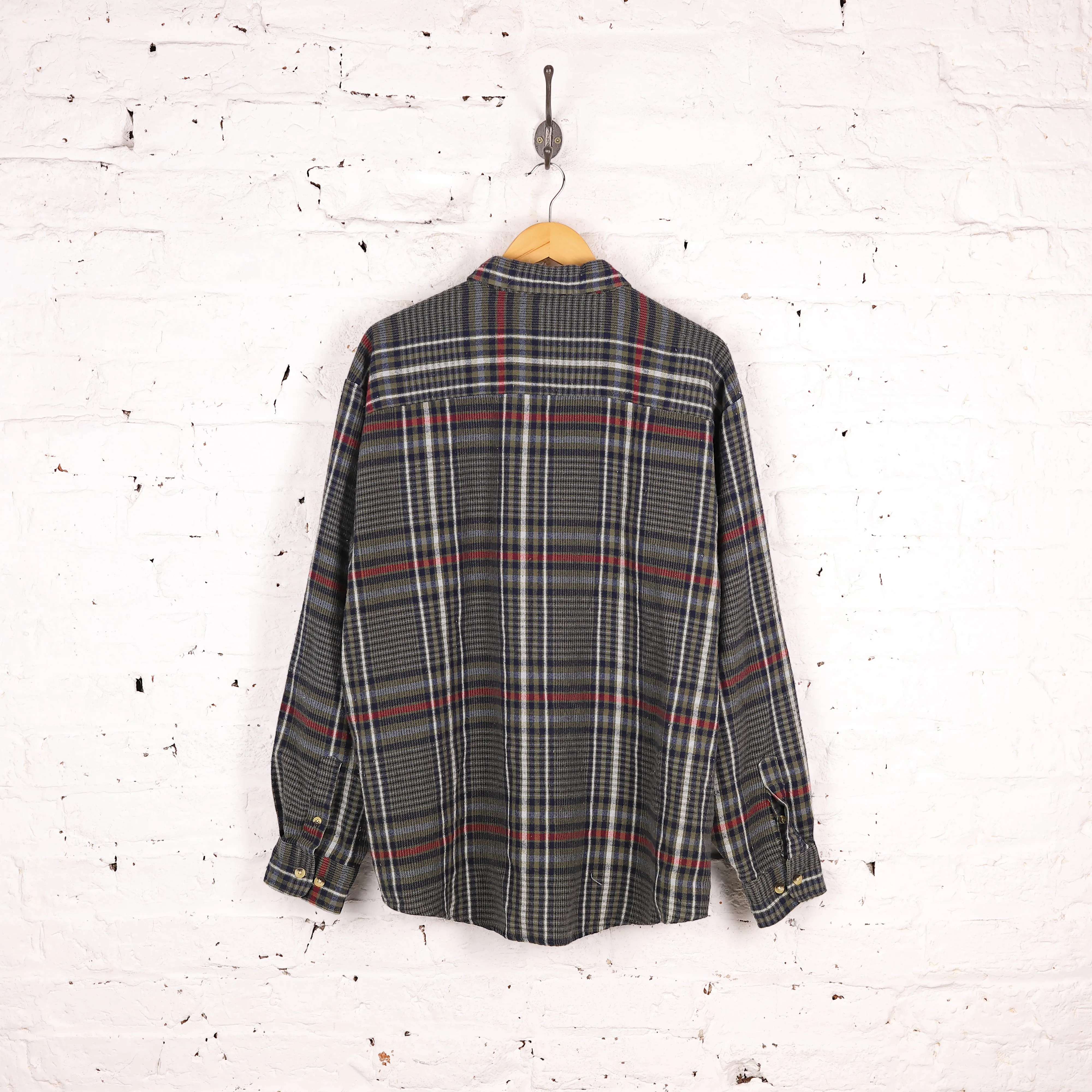 Plaid Check Shirt - Grey - XL