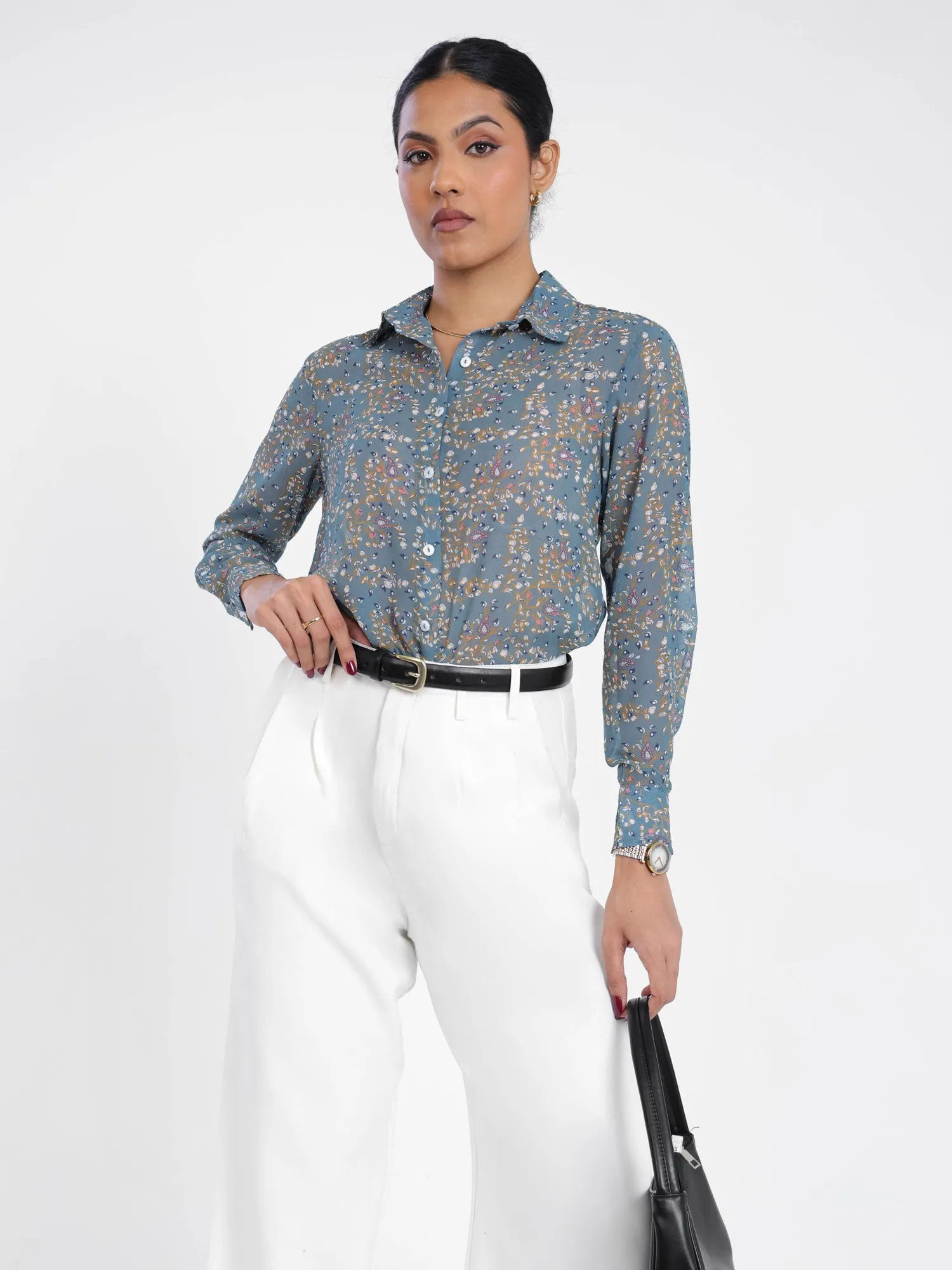 Pleat Detail Wide Leg Pant