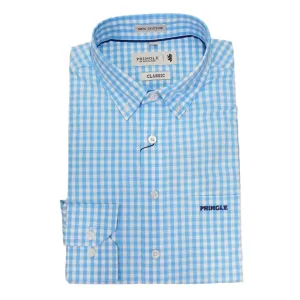 Pringle Men's Long Sleeve Arnold Blue Check