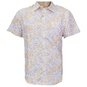 Purple/ Orange Floral Trim Button Down