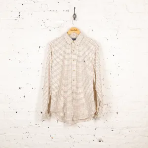 Ralph Lauren Button Down Check Shirt - White - L