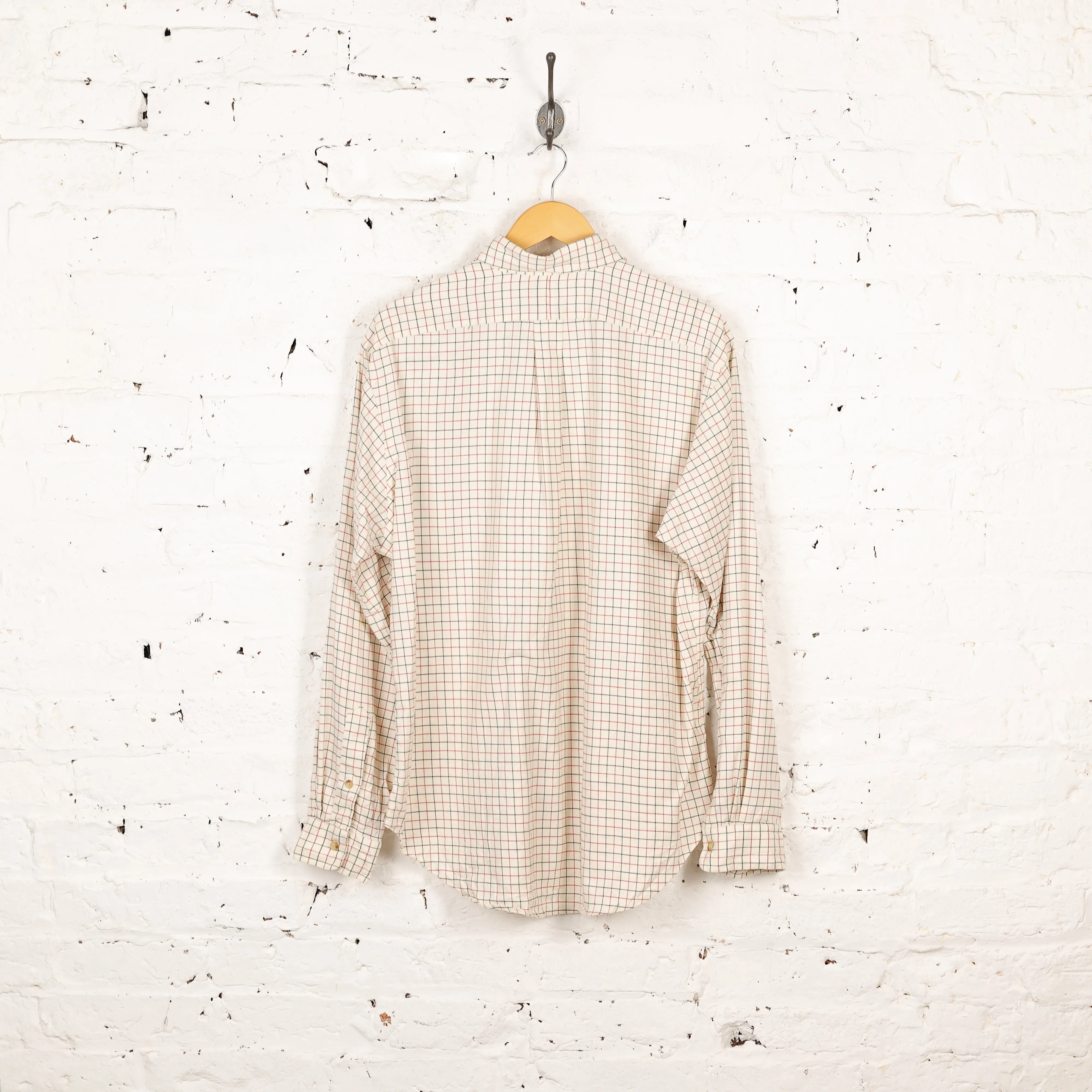 Ralph Lauren Button Down Check Shirt - White - L