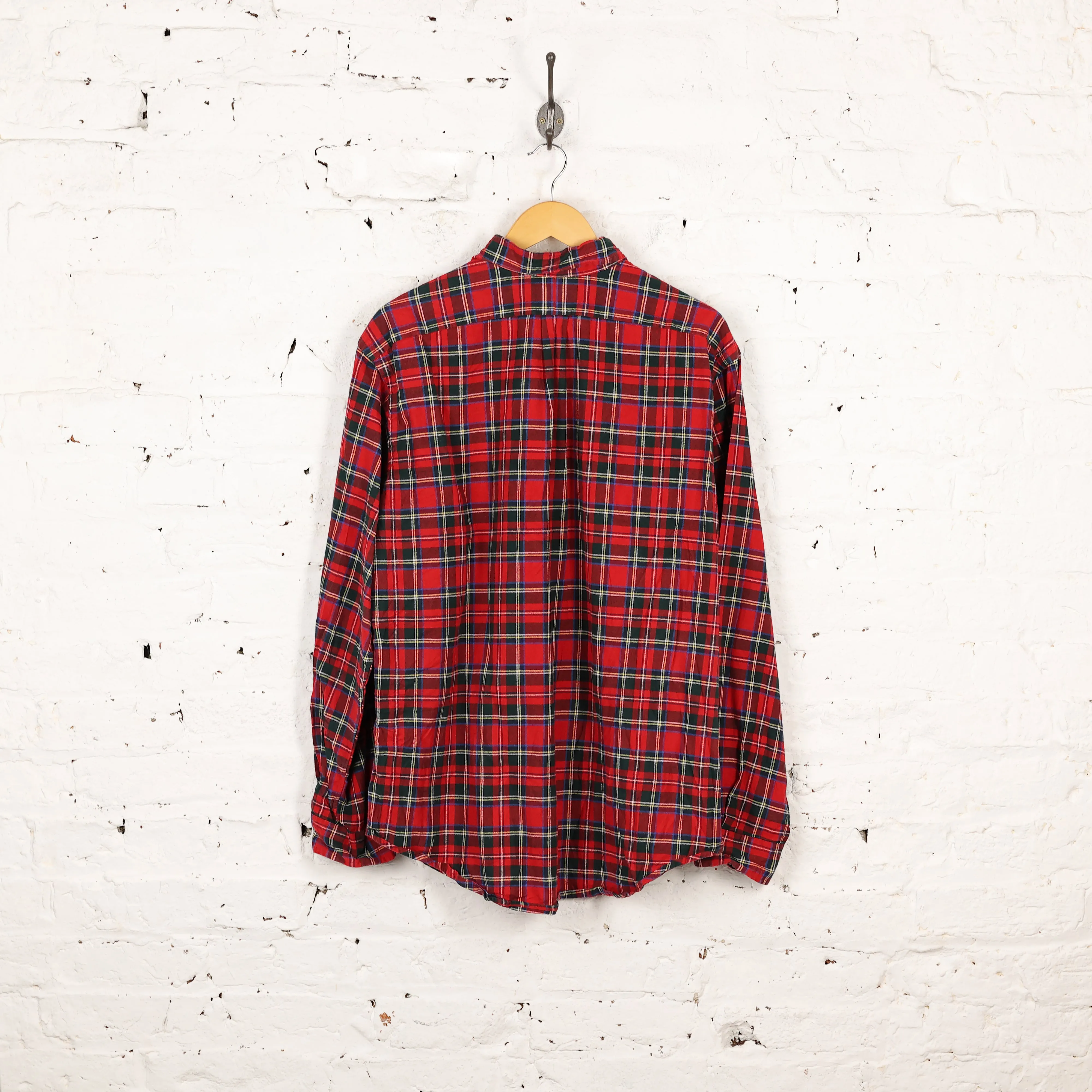 Ralph Lauren Tartan Check Button Down Shirt - Red - XL
