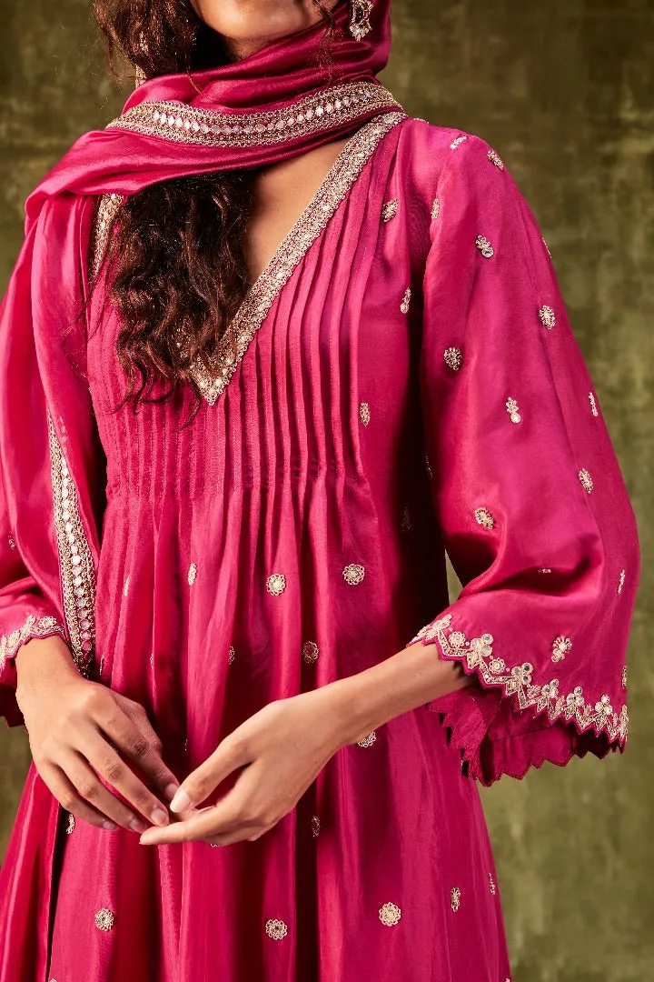 Rani Pink Anarkali Set