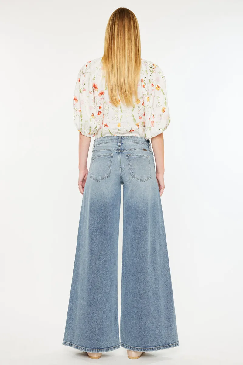 Renee Mid Rise Super Wide Jeans