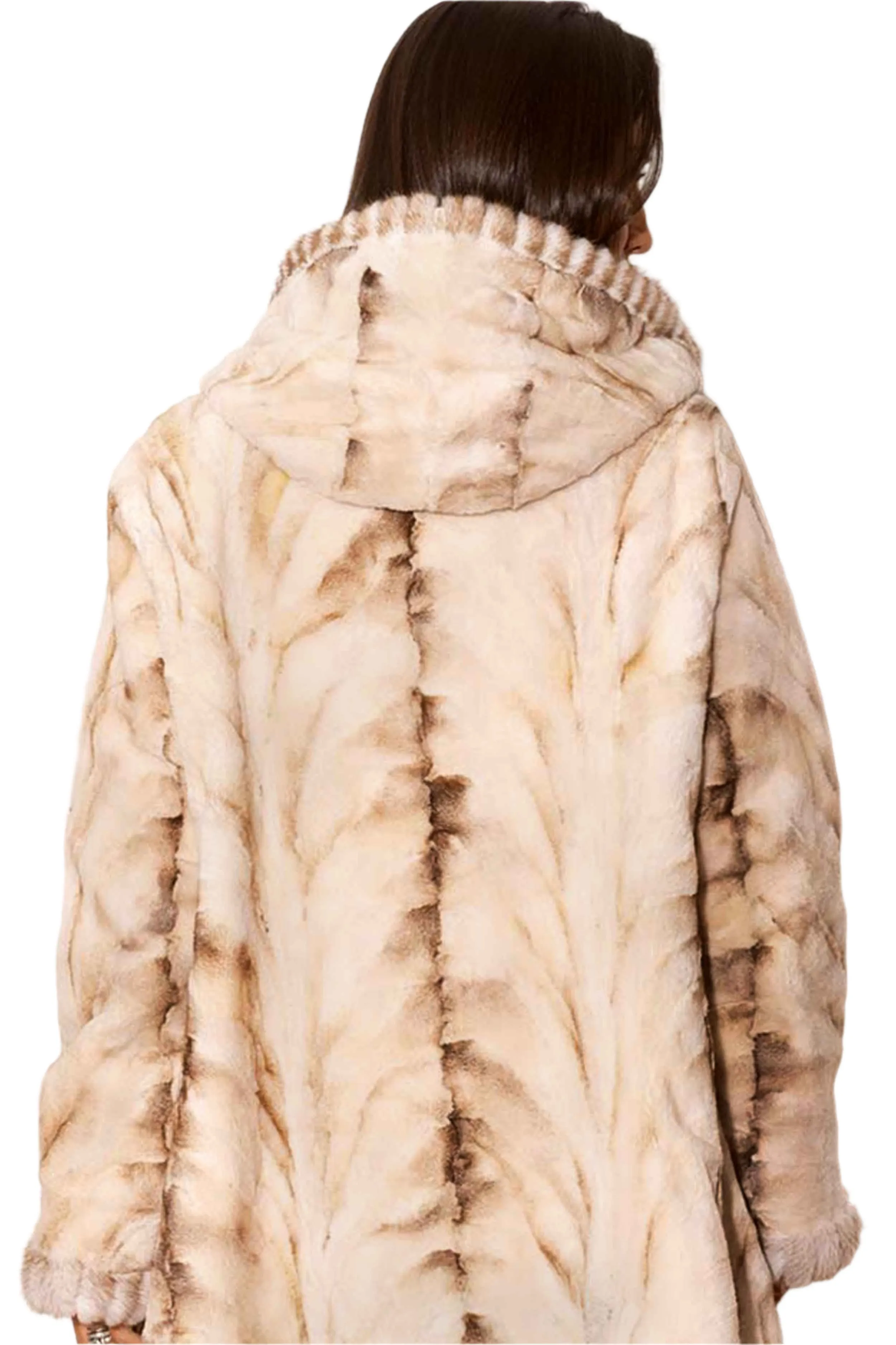 Reversible Sheared Mink Fur Jacket with Hood