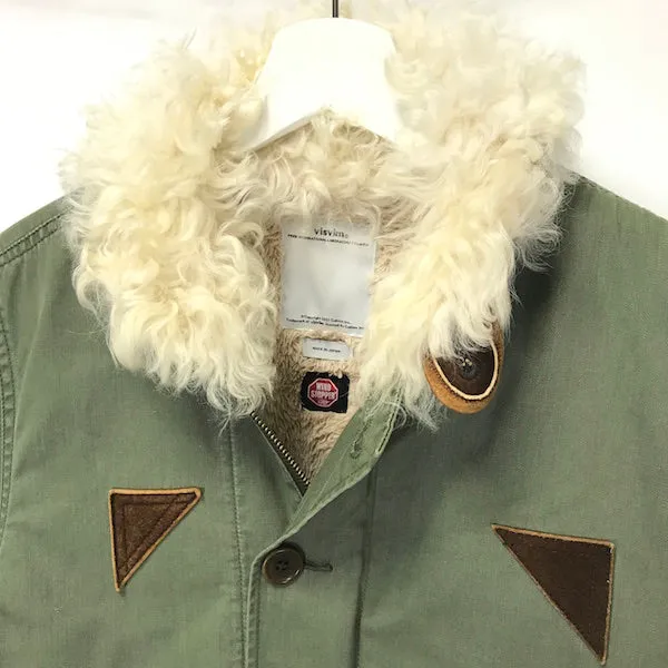 [S] Visvim 12AW Gore Windstopper Deckhand Jacket Shearling Olive