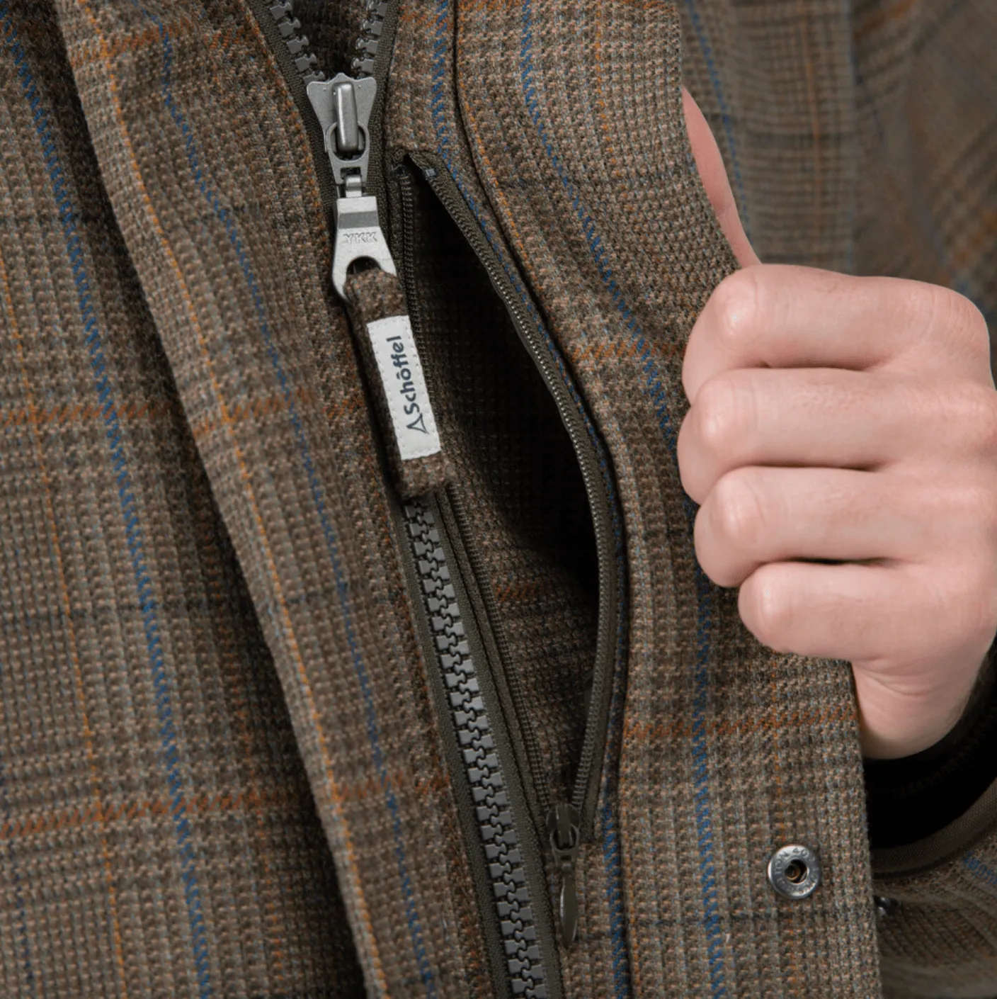 Schoffel Mens Ptarmigan tweed classic shooting coat - Loden