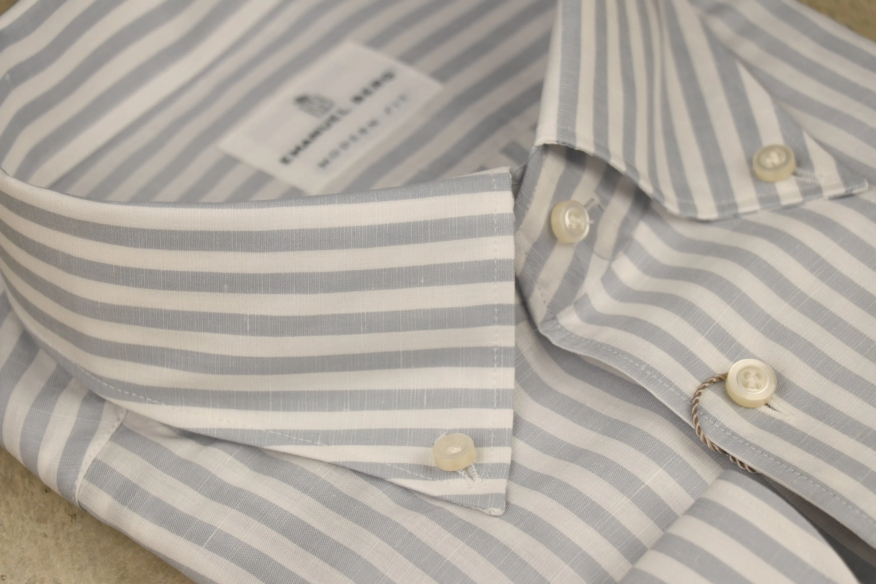 SF19747 Stripe Cotton-Linen Luxury Sport Shirt
