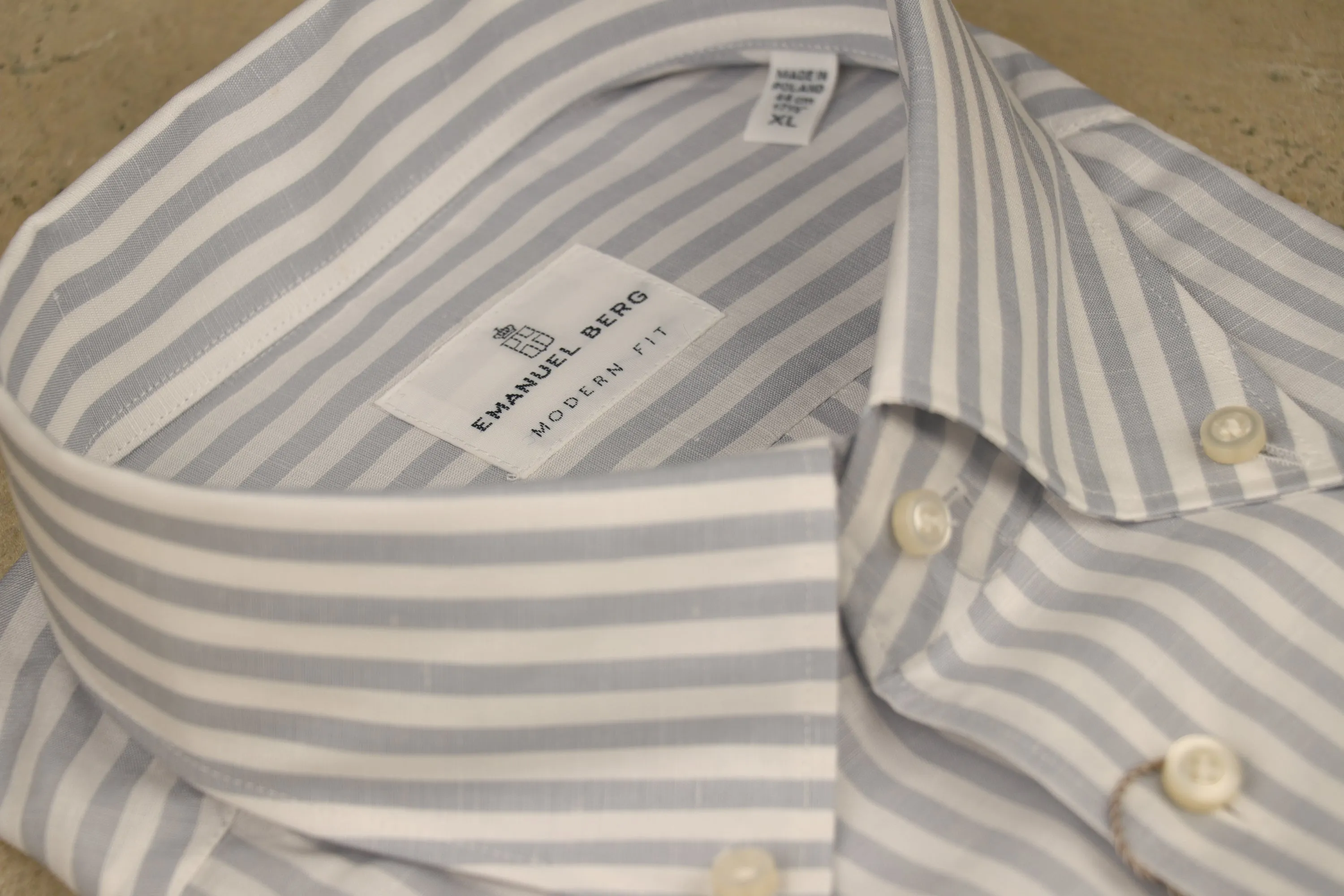 SF19747 Stripe Cotton-Linen Luxury Sport Shirt