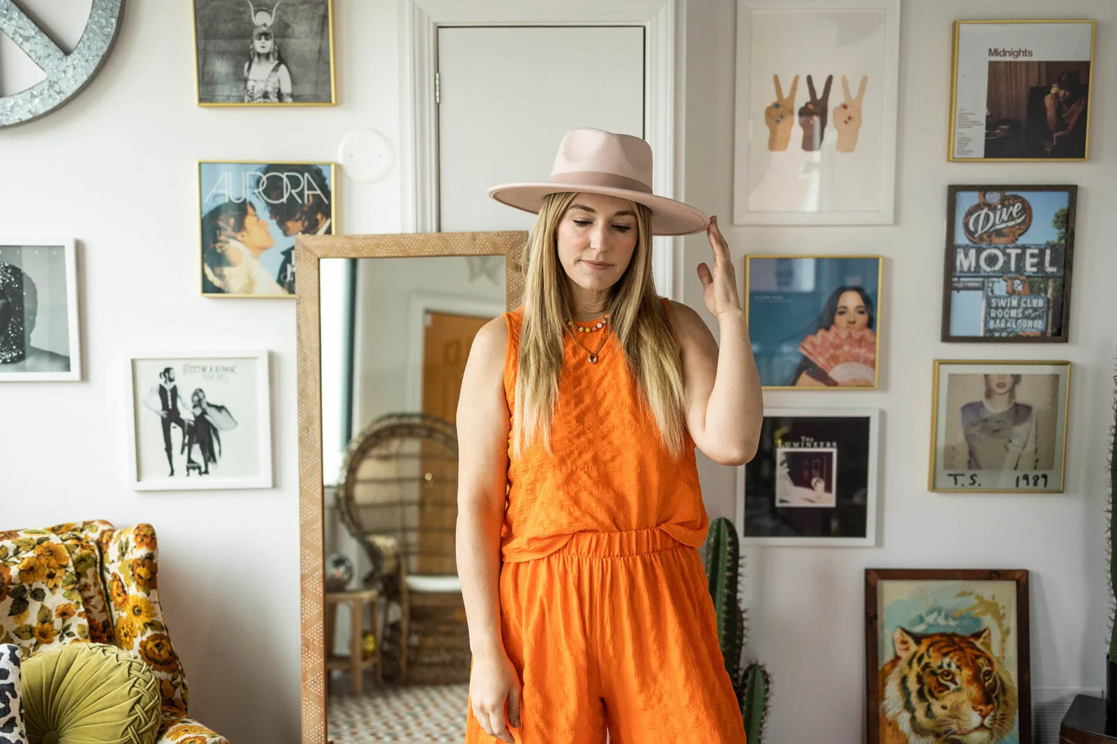 shanaya top in tangerine