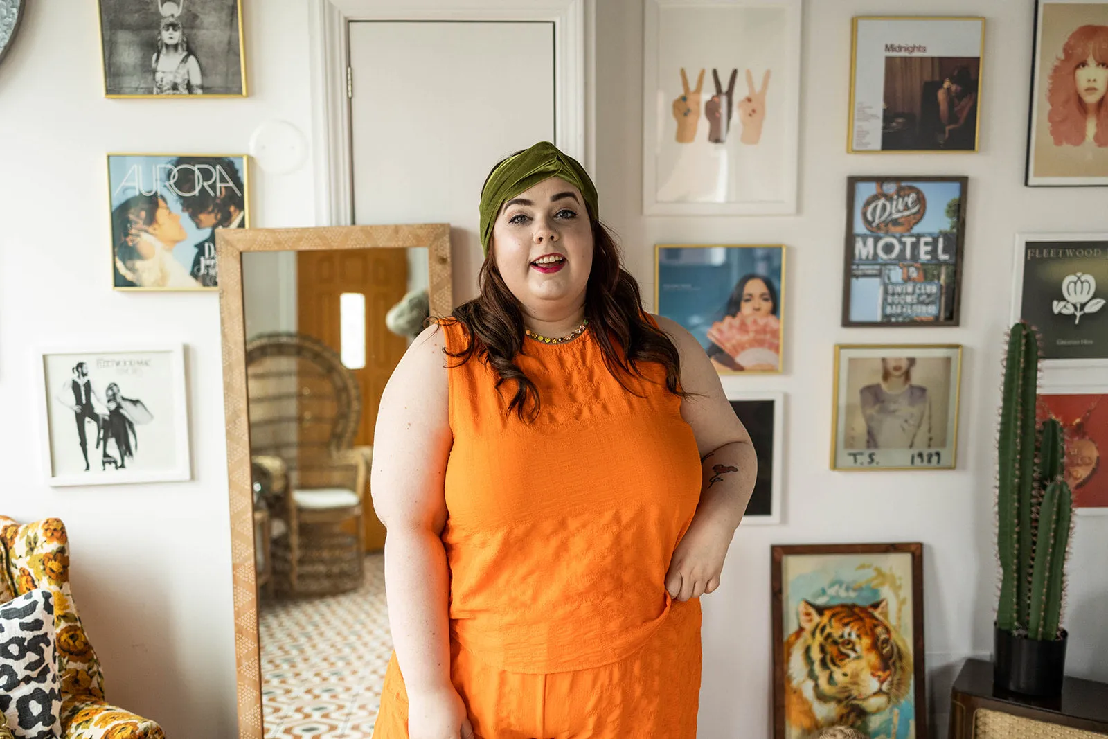 shanaya top in tangerine