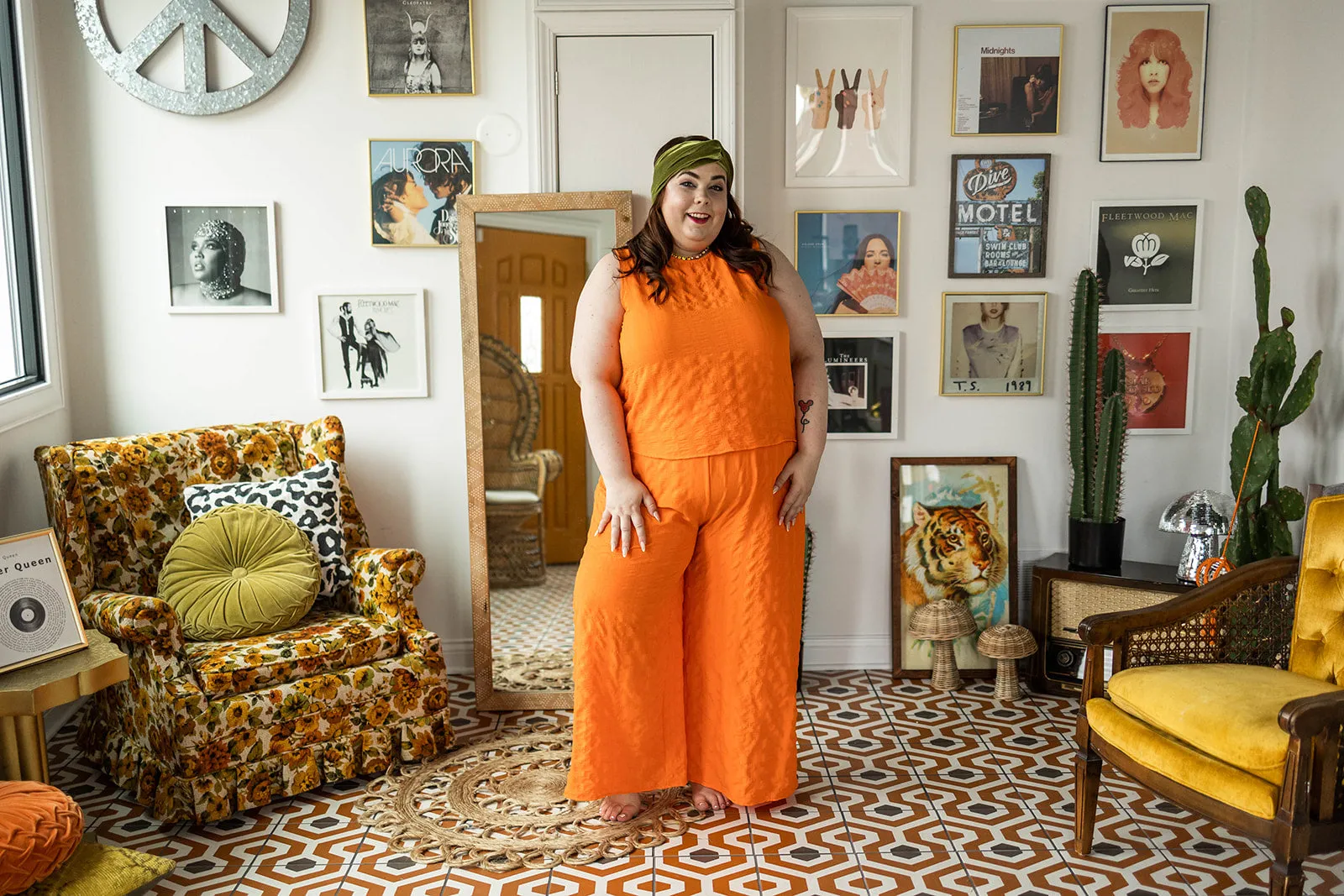 shanaya top in tangerine