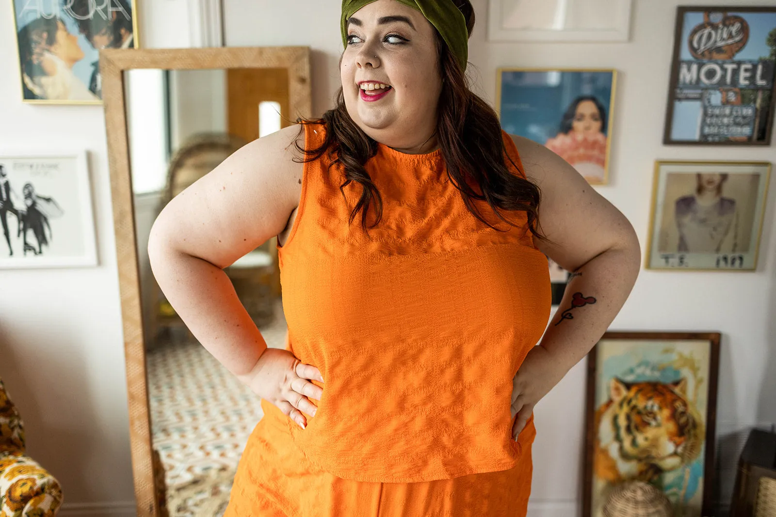 shanaya top in tangerine