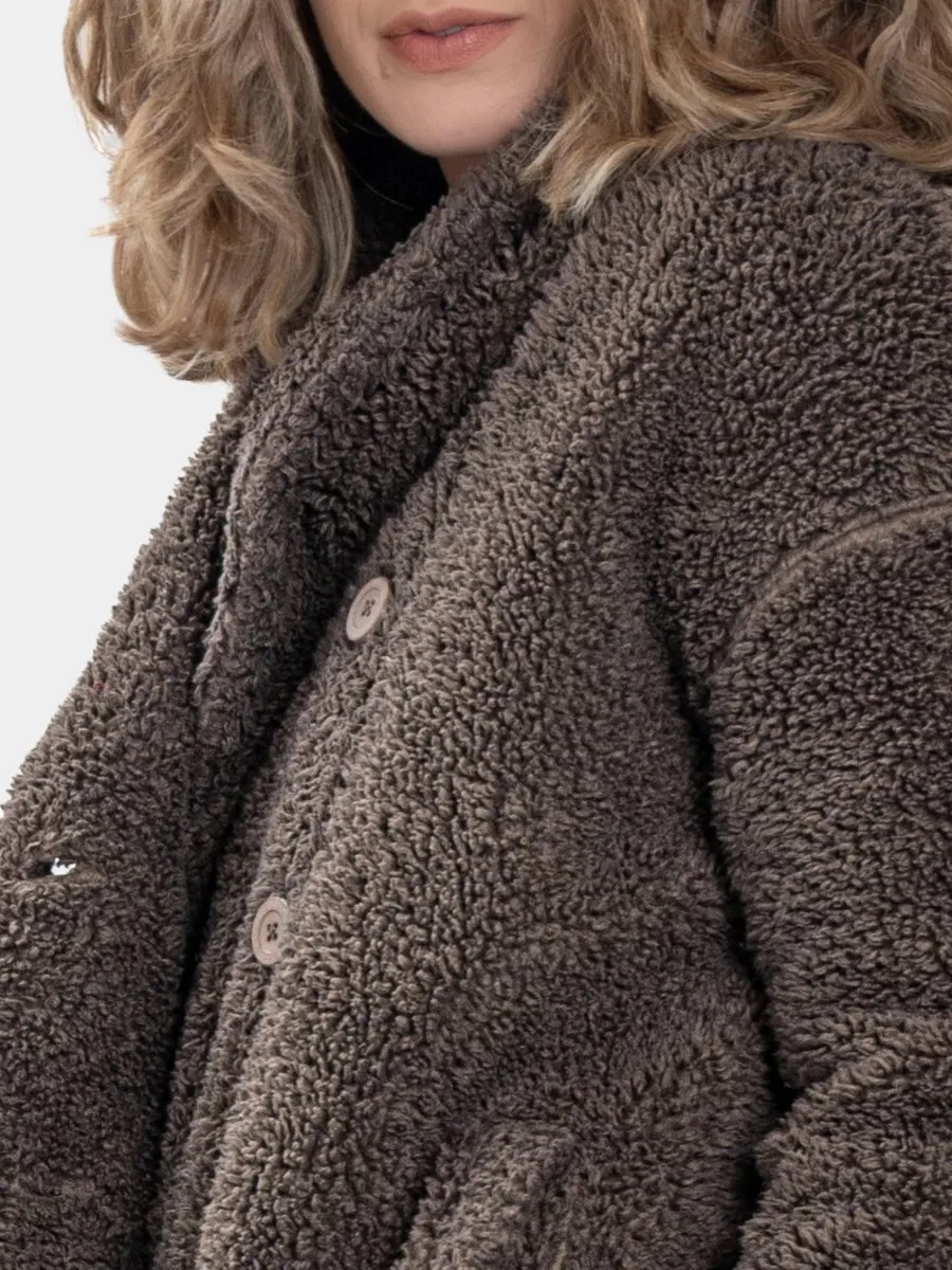 Shawl Collar Teddy Coat