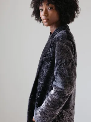 shearling coat with collar