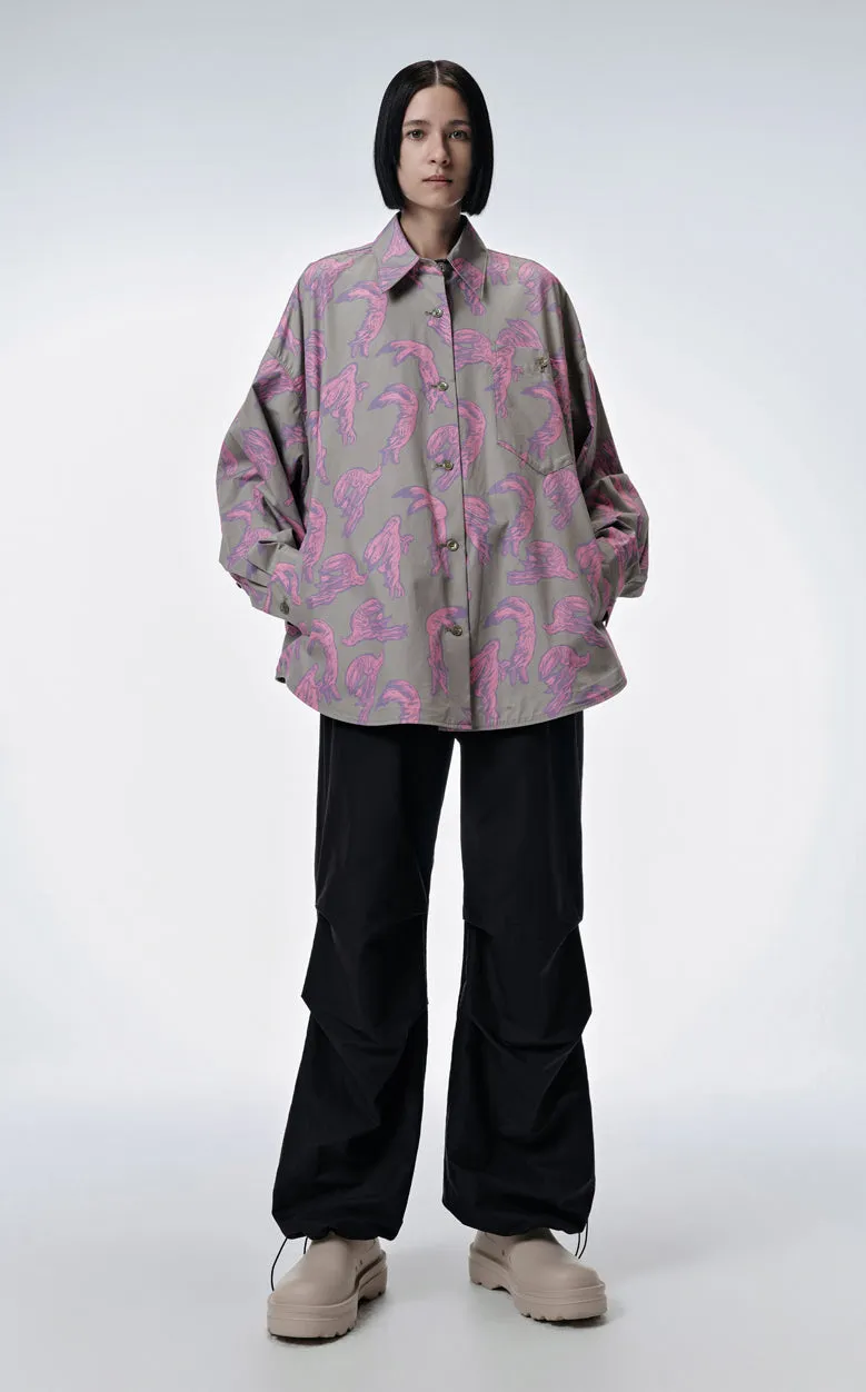 Shirt / JNBY Windblown Rabbit  Cotton Oversize Print Shirt(100% cotton)