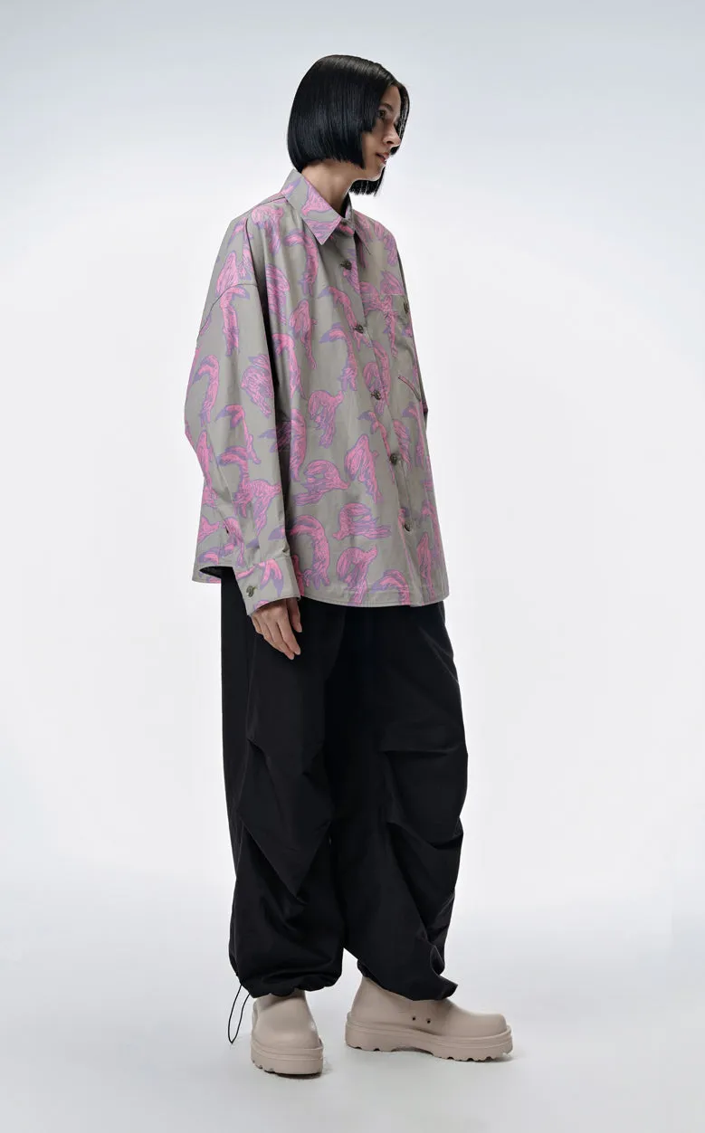 Shirt / JNBY Windblown Rabbit  Cotton Oversize Print Shirt(100% cotton)