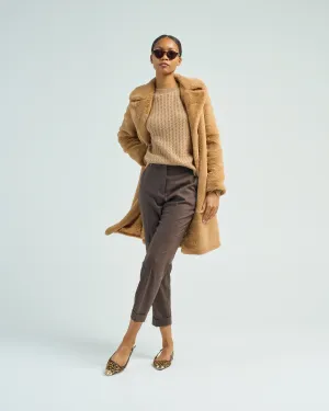 soft faux fur long coat