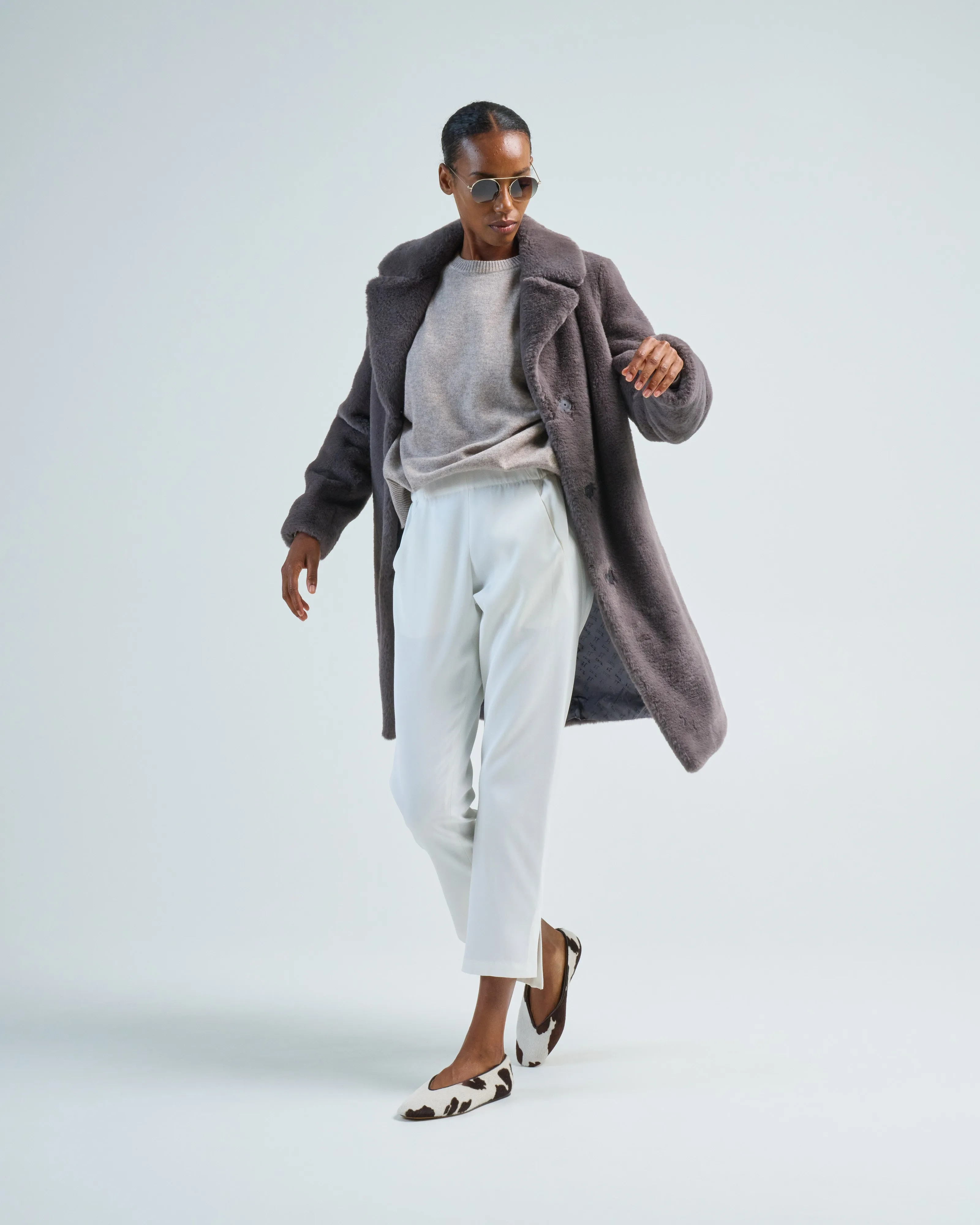 soft faux fur long coat
