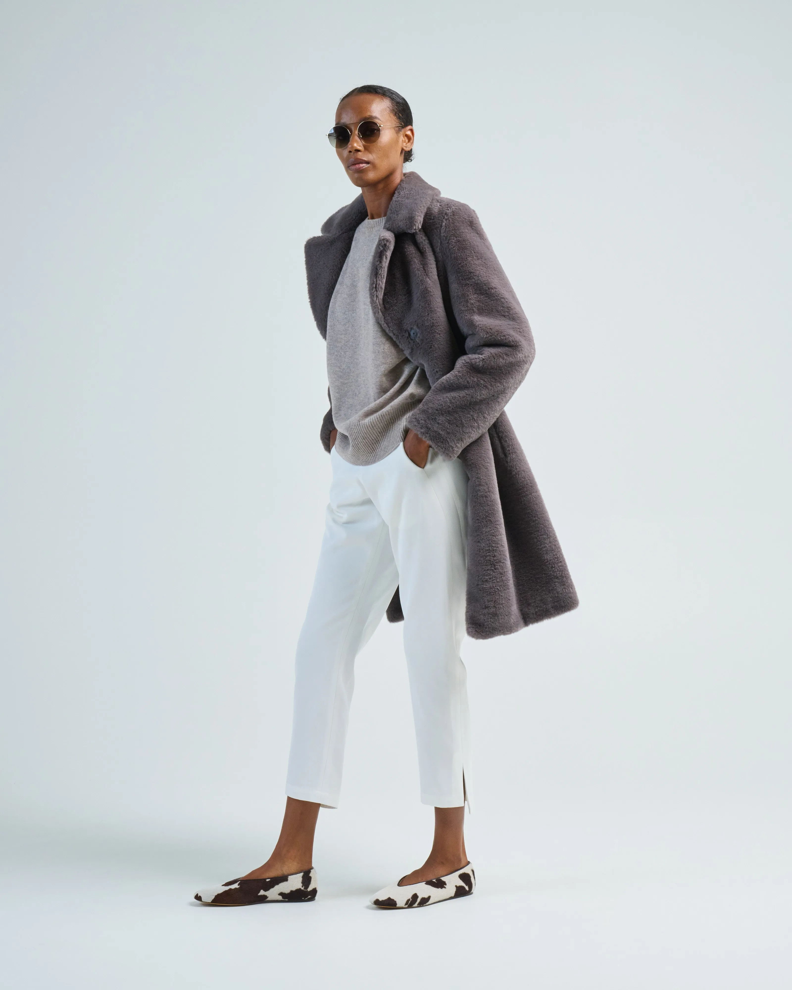 soft faux fur long coat