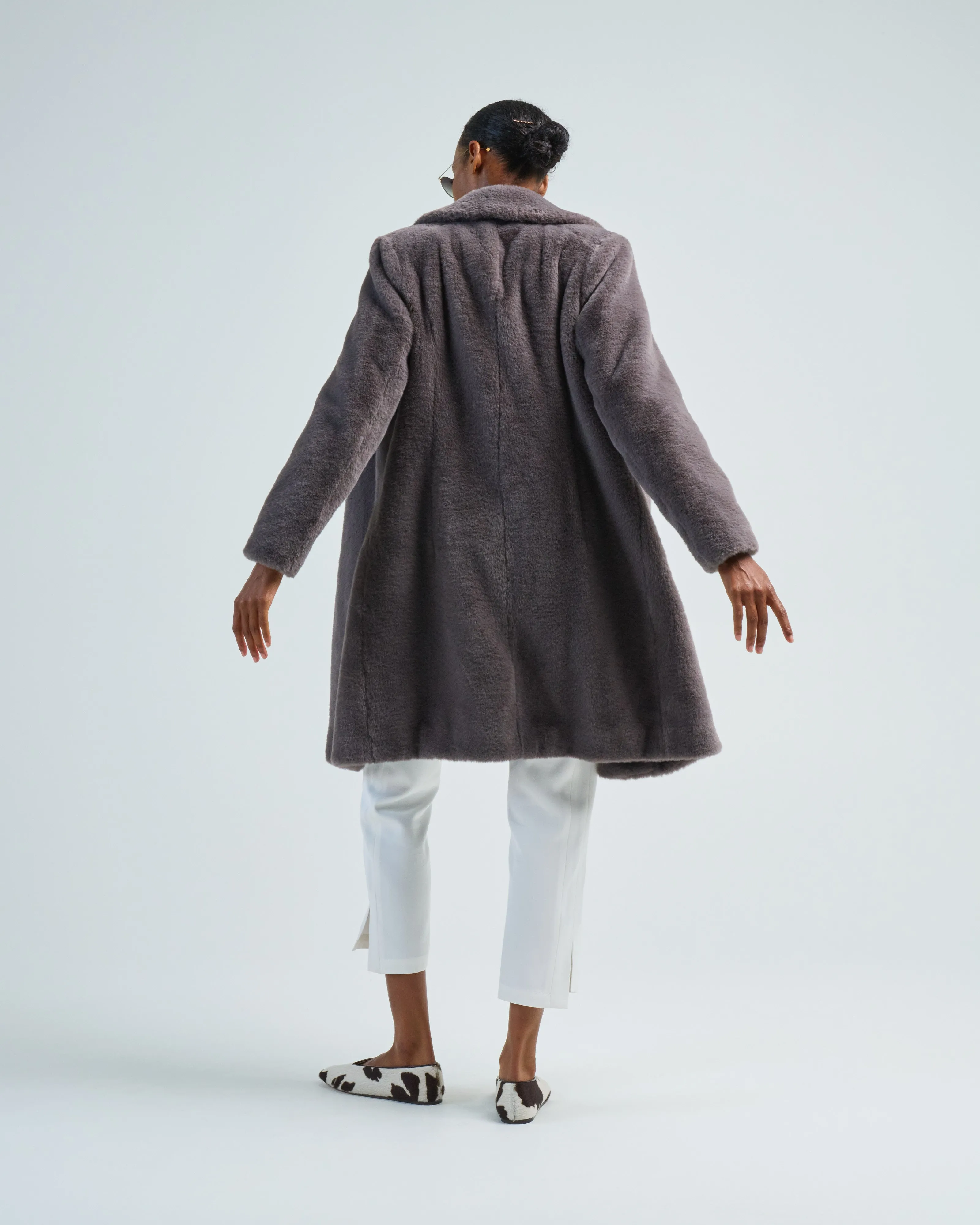 soft faux fur long coat