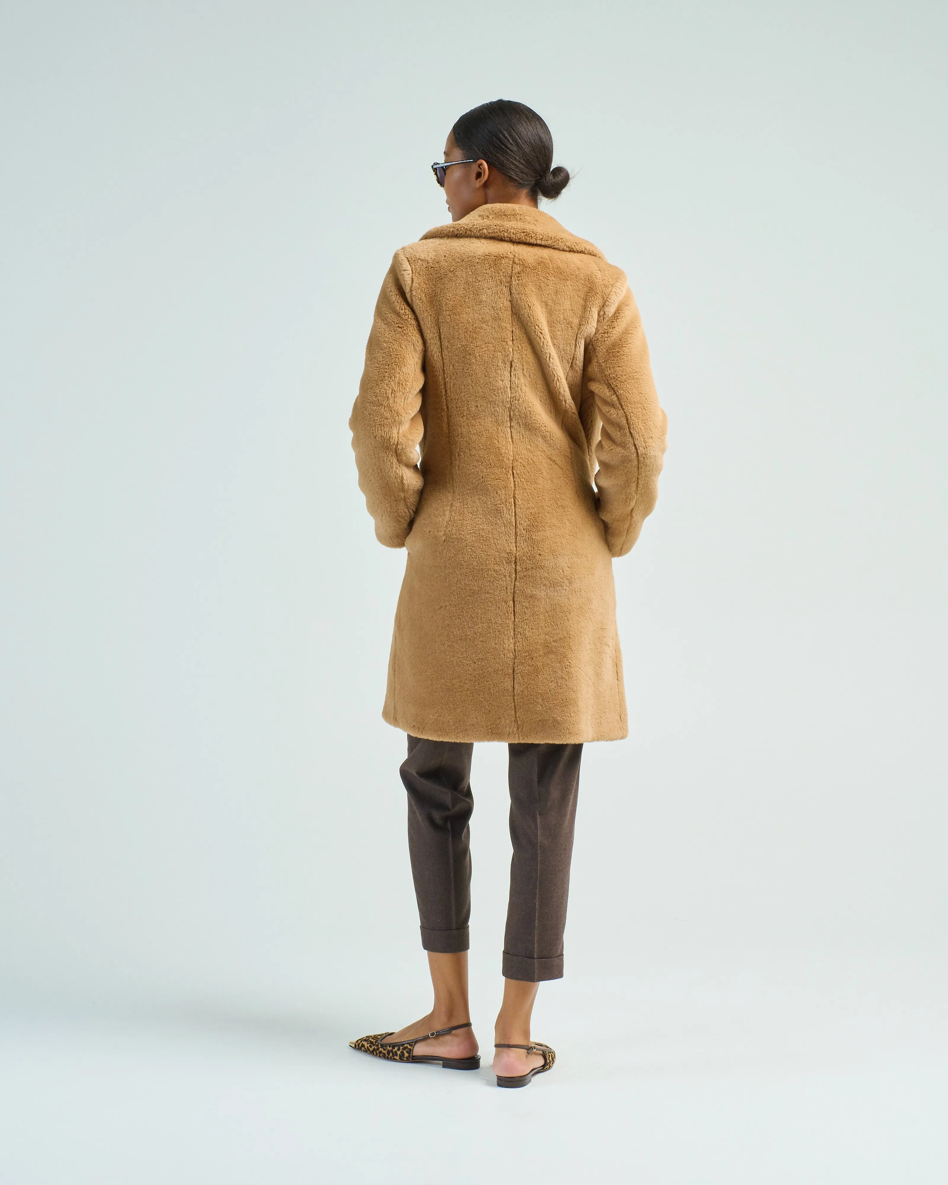 soft faux fur long coat