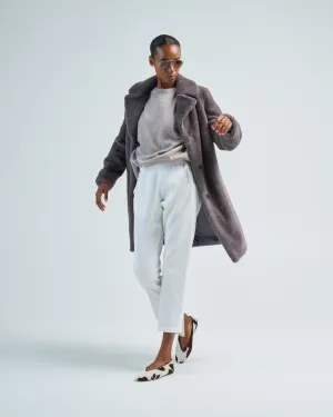 soft faux fur long coat